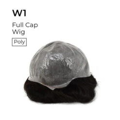 Mens Full Cap Top Hand Made Human Hair Wig W1