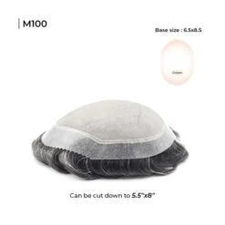 Mens Toupee M100 6.5"x 8.5" Mono Top -Wavy Hair Shop apidx1b5f 28075.1645220065