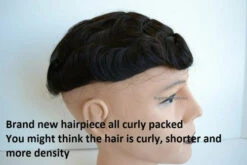 Mens Toupee M179 8"x10" Injected Poly Skin Lace Front W/ Mono Silk Inner Layer -Wavy Hair Shop apife3cad 79865.1645219727