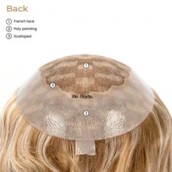 Queen 12 Women’s French Lace Hair Topper -Wavy Hair Shop back 21884.1663253887