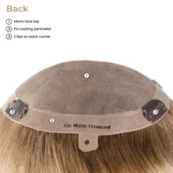 Mono Silk Top Premium Remy Human Hair Clip On Hair Topper - Ez Volume 5714 -Wavy Hair Shop back 91936.1663350496