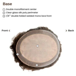 P7918BSC - Mono Center Women's Hairpiece (Basic Version) -Wavy Hair Shop base 56022.1665595869