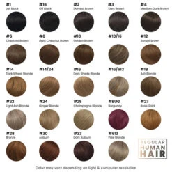 P6818 - Double Mono Top Remy Human Hair Topper With 18" Long Hair -Wavy Hair Shop colorchart women regular 19377.1669054447