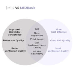 Mens Toupee M112 Basic 6"x8" Mono Top Mens Toupee - Basic Version -Wavy Hair Shop comparison chart website 03122.1640884224