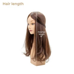 P6818 - Double Mono Top Remy Human Hair Topper With 18" Long Hair -Wavy Hair Shop length 26303.1669054423