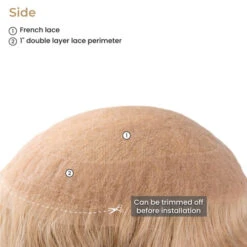 Full French Lace Remy Human Hair Topper For Women - P45 -Wavy Hair Shop side 28272.1683208529