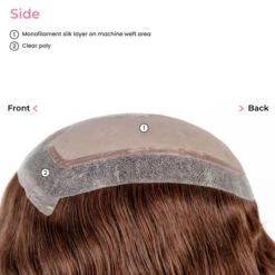 Skin Weft 6814 - Women's Skin Front Hair Topper -Wavy Hair Shop side 36067.1663187809