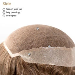 Queen 18 French Lace Top Remy Human Hair Topper For Thinning Hair -Wavy Hair Shop side 72512.1683208373