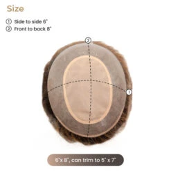 Premium Human Hair P6814HP Lady's Top Hairpiece -Wavy Hair Shop size 05499.1681841309