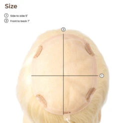 EUEV5708 Mono Top With 1/2" PU Edge Perimeter And 1/8" French Lace Front. 4 Clips On Each Corner -Wavy Hair Shop size 07443.1660931652