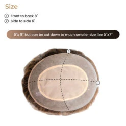 P6818BSC Monofilament Top 18” Long Human Hair Topper -Wavy Hair Shop size 70755.1683924841