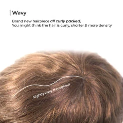 Mens Toupee M116XL Swiss Lace Poly Back Men's Hairpiece Extra Large Size -Wavy Hair Shop wavy 38108.1684183259